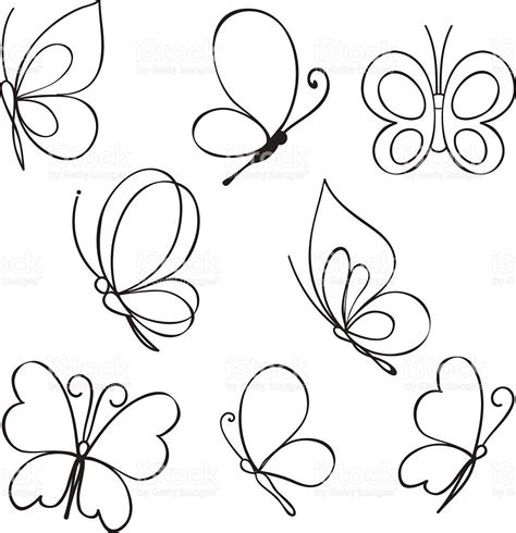 Vector Set of hand drawn butterflies | Butterfly drawing, Draw ...