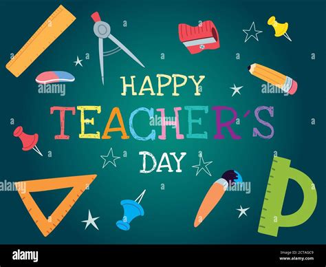 happy teachers day, poster, brochure, banner and greeting card vector ...