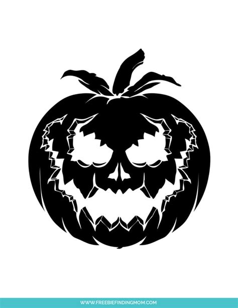 Free Downloadable Stencils: Scary Pumpkin for Carving