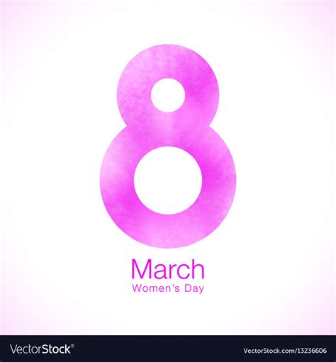 March 8 - womens day symbol greeting card template