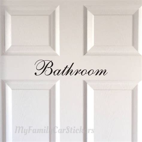 Bathroom Door Decal Vinyl Bathroom Door Sticker Bathroom | Etsy