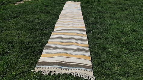 Striped Rug Runner Kilim Runner Orange White Black Runner - Etsy