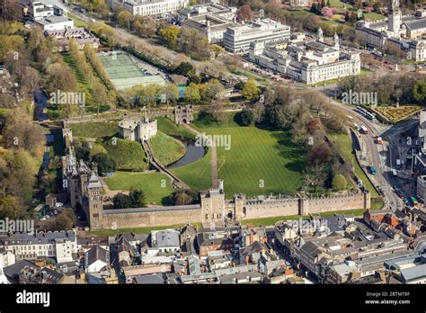 Aerial View of Cardiff Castle in Wales Stock Photo - Alamy