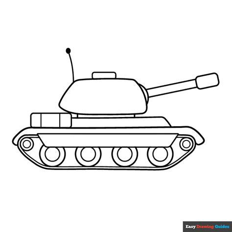 Tank Coloring Page | Easy Drawing Guides