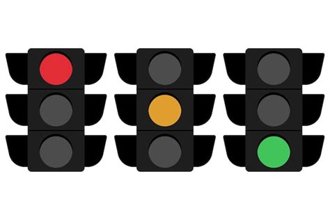 Free Vector | Traffic Lights Red Amber And Green