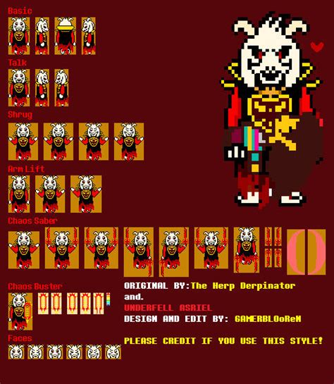 My Style Underfell God Asriel Sprite [FULL] by GAMERBLOoReN on DeviantArt