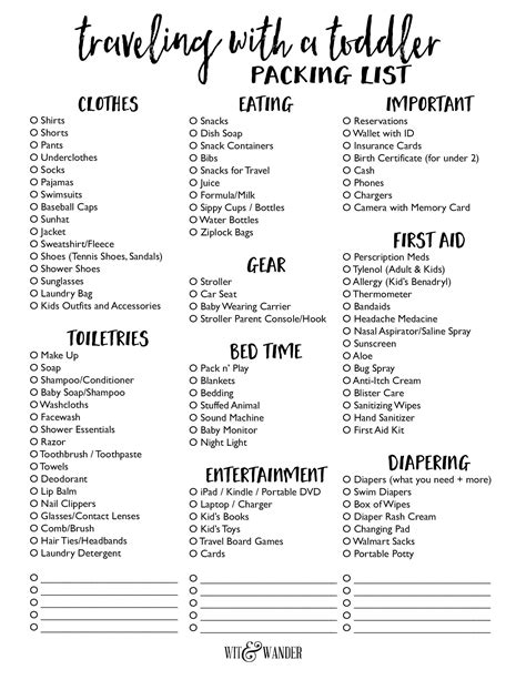 Free Printable Packing List For Kids - Tedy Printable Activities