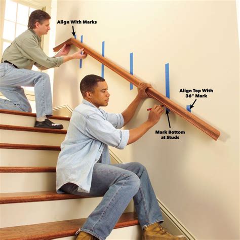 Install a New Stair Handrail Stair handrail, Interior stairs, Stair