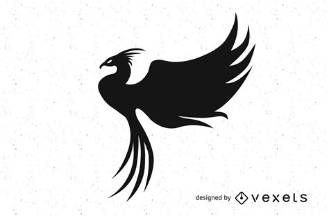 Stylish Phoenix Bird Silhouette Vector Download