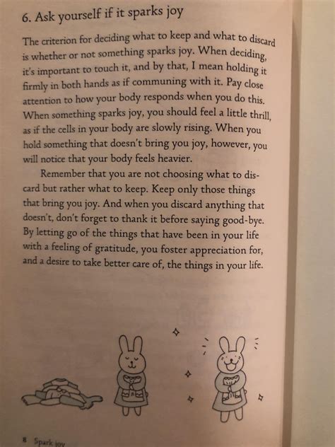 My favorite page of Marie Kondo’s book Spark Joy : r/Marie_Kondo