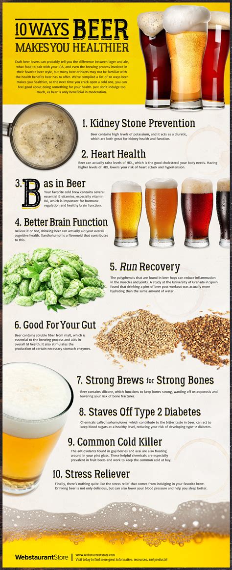 10 Surprising Health Benefits Of Drinking Beer Infographic