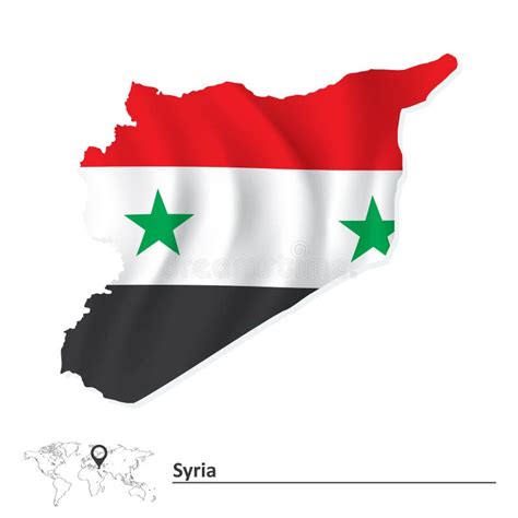 Map of Syria with flag stock vector. Illustration of national - 125153717