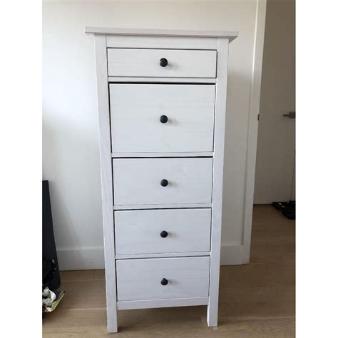 Ikea Hemnes Tall Narrow White Dresser - AptDeco