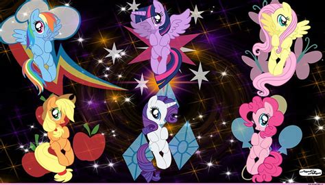 The Six Friends, mane six, mlp, cutie marks, cartoon, HD wallpaper | Peakpx