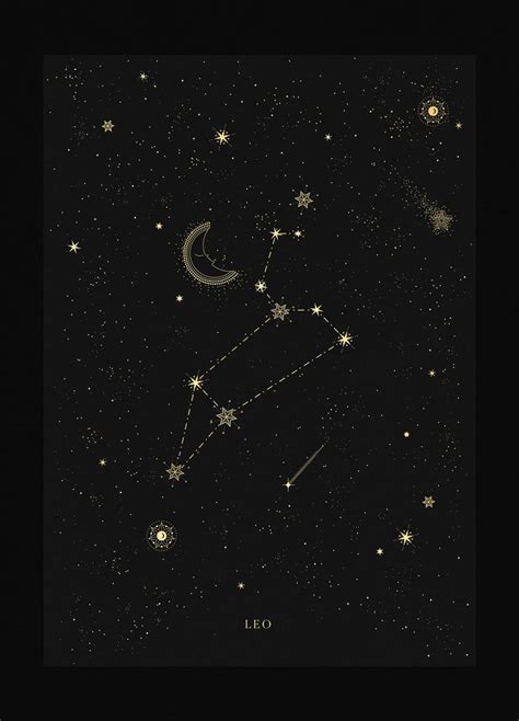 Leo Constellation Art Print – Cocorrina® & Co Zodiac Art, Leo Zodiac ...