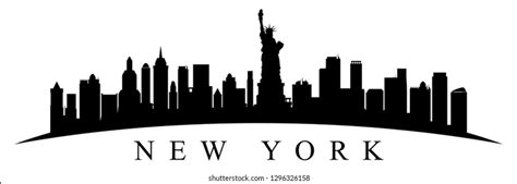 New York City Line Silhouette Typography Stock Vector (Royalty Free ...