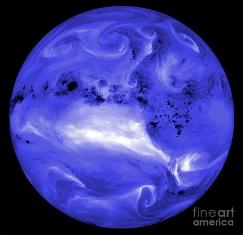 Colour Satellite Image Of Atmospheric Water Vapour Photograph by Nasa ...