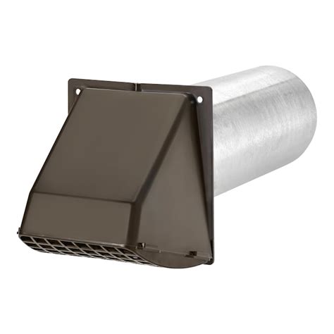 Lambro 4-in Brown Plastic Dryer Vent Hood with Through the Wall Pipe ...