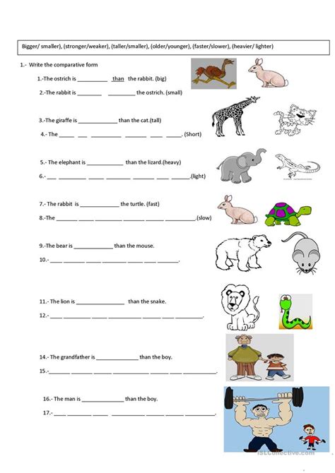 Worksheets Comparative Superlative