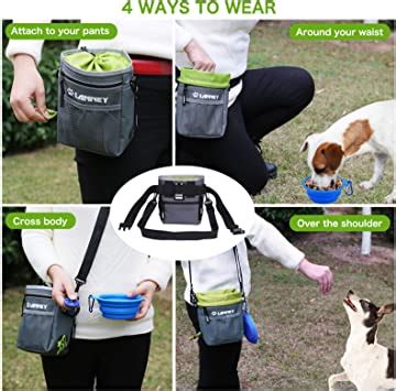 Dog Treat Pouch - 3 Ways to Wear Dog Treat Bag, Dog Training Treat ...