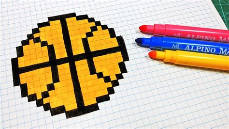 Handmade Pixel Art - How To Draw a basketball #pixelart