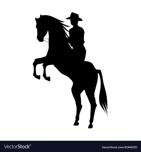 Horse with cowboy silhouette Royalty Free Vector Image