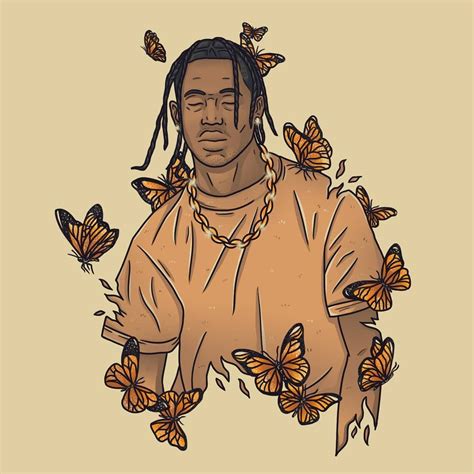 Travis Scott Butterfly Effect | Travis scott art, Rapper art, Cartoon art