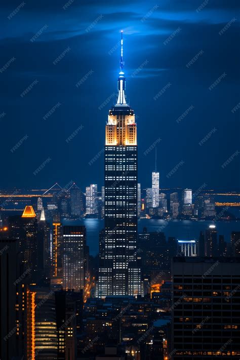 Free AI Image | Empire state building at night