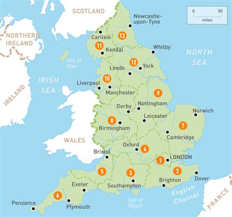 England Map Cities