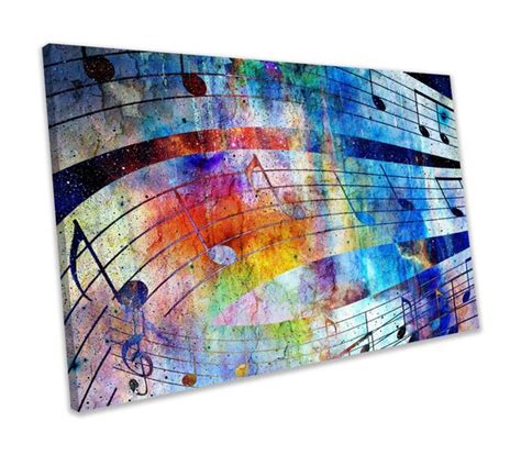 Music Notes Abstract Music CANVAS PRINT Framed Wall Art | Etsy