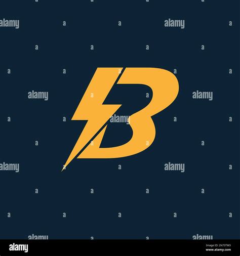 B Letter Logo With Lightning Thunder Bolt Vector Design. Electric Bolt ...