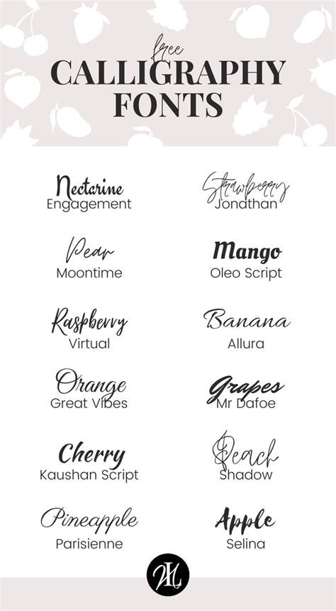 Free Calligraphy Fonts for Your Blog and Branding