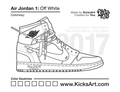 Air Jordan 1 Coloring Pages Sneaker Coloring Pages: Created by KicksArt