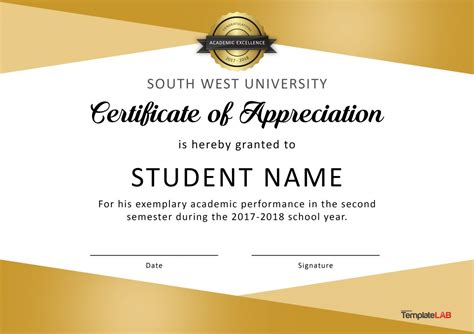 26 Free Certificate of Appreciation Templates and Letters