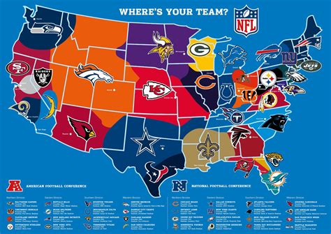 Most Popular NFL team map (2016) : MapPorn