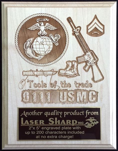 USMC 0111 plaque | Engraved plaque, Custom engraving, Plaque