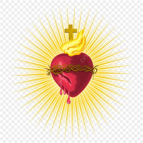 Sacred Heart Vector Art PNG, Sacred Heart Of Jesus Resplendent, Holy ...