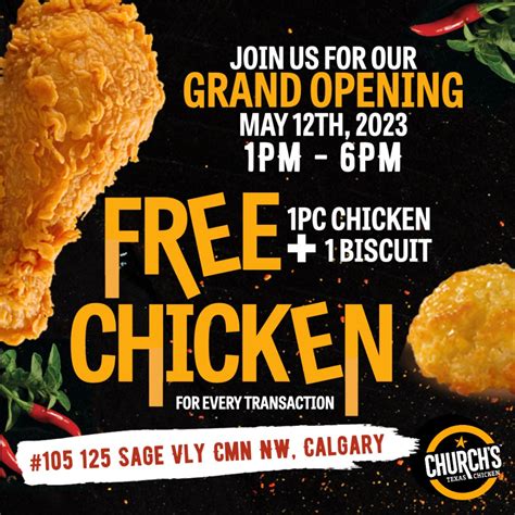 Church's Texas Chicken opens tomorrow in Calgary with free food deals ...