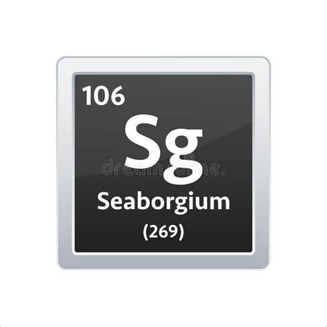 Seaborgium Symbol. Chemical Element of the Periodic Table. Vector Stock ...