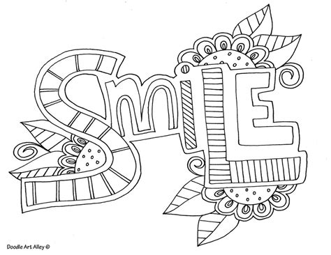 Word Coloring pages - DOODLE ART ALLEY