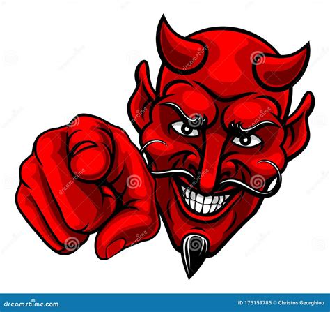 Devil Satan Pointing Finger at You Mascot Cartoon Stock Vector ...