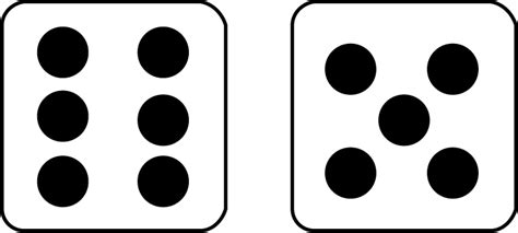 Math Clip Art--Dice and Number Models--Two Dice with 11 Showing ...