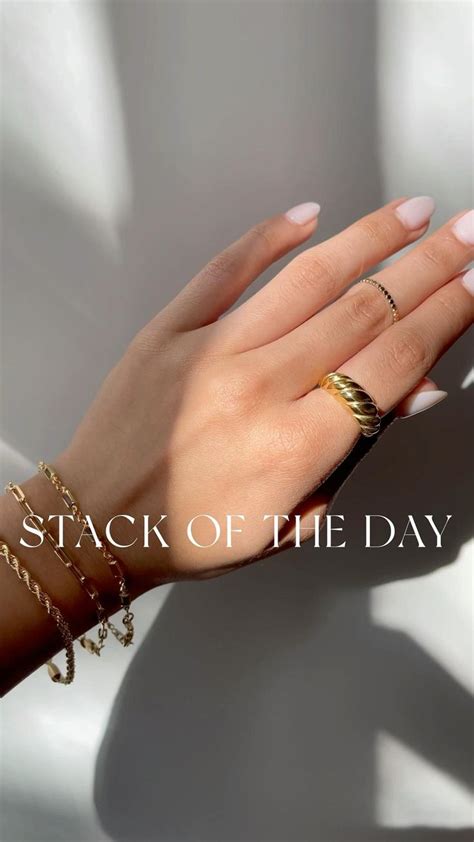 Gold Bracelet and Ring Stack Jewelry | Minimalist jewelry, Jewelry ...