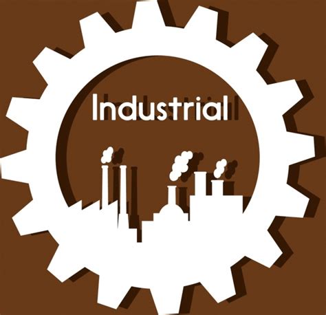 Industrial logo design gear and plant icons style Free vector in Adobe ...