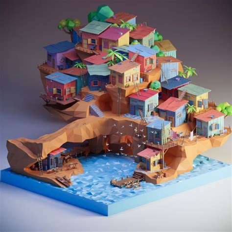 Working on Low Poly Scenes in Blender | Isometric art, Low poly, Low ...