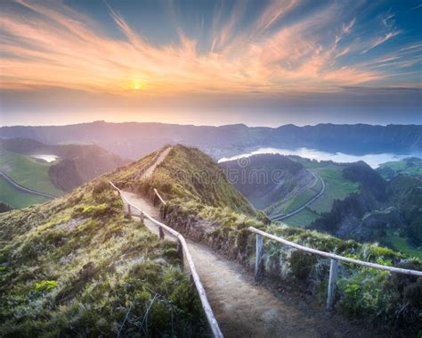 Mountain Landscape Ponta Delgada Island, Azores Stock Image - Image of ...