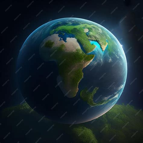 Premium AI Image | 3D Earth view from space