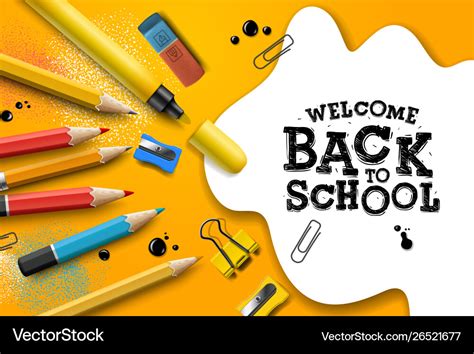 Welcome back to school poster and banner Vector Image