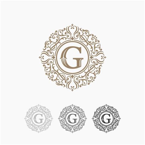 Floral Heraldic Luxury circle Logo template in vector for Restaurant ...