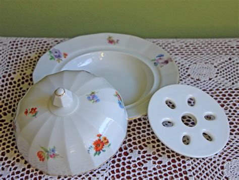 Butter Bowl With Lid and Reticulated Disk Insert - Etsy